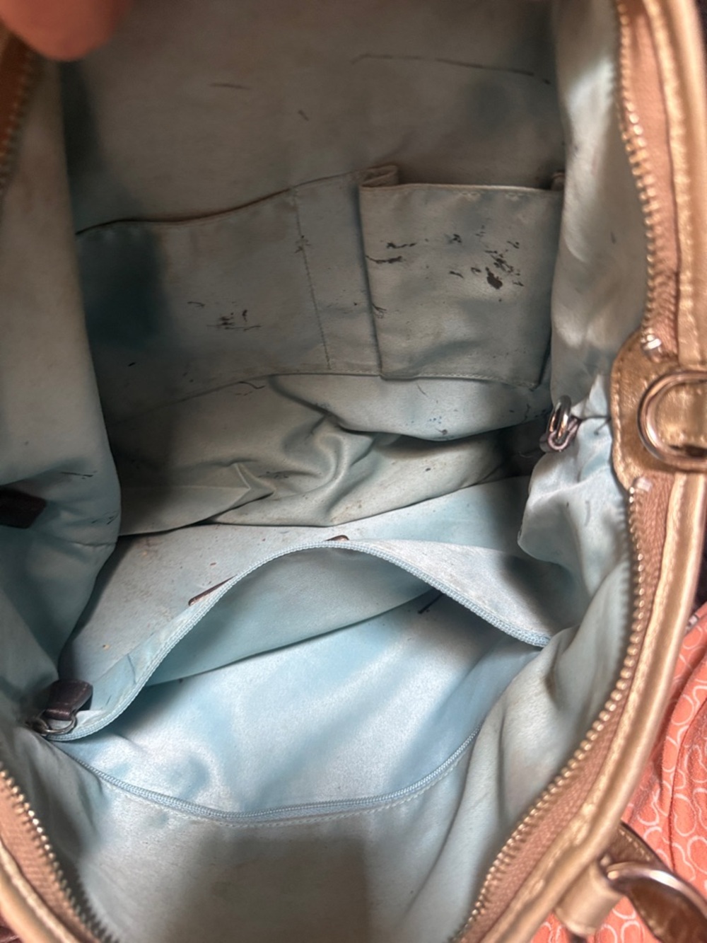 Coach Metallic Pewter Leather Shoulder Bag - Picture 5 of 7